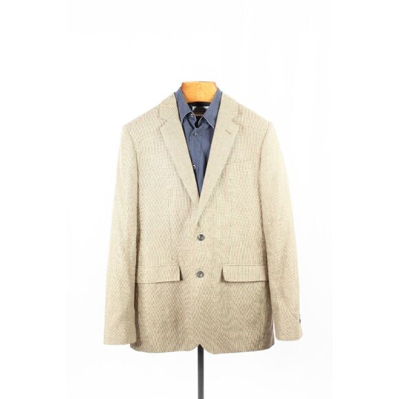 Men's CLUB MONACO Grant Fit Brown Wool Linen Blend Sport Coat Blazer, Size 42L - Picture 1 of 16